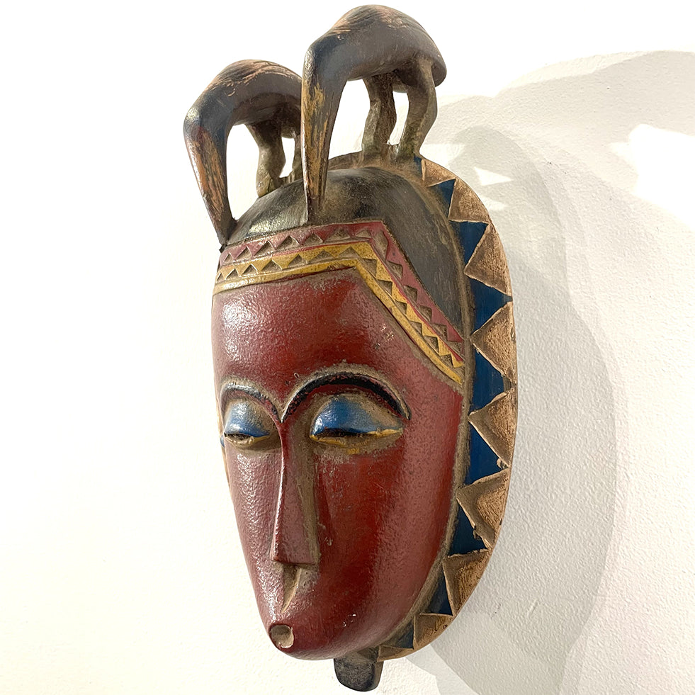 Baule Mask w/ 2 Birds - Ivory Coast