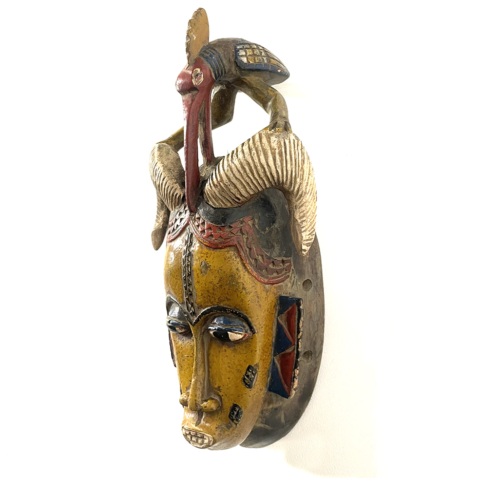 Guro Tribe Mask w/Bird - Ivory Coast