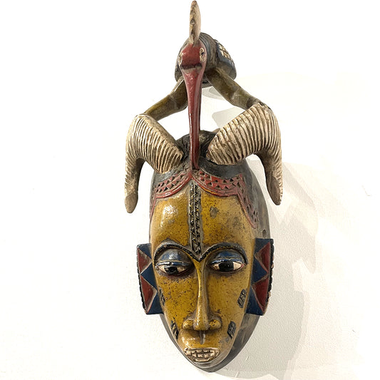Guro Tribe Mask w/Bird - Ivory Coast